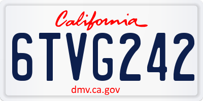CA license plate 6TVG242