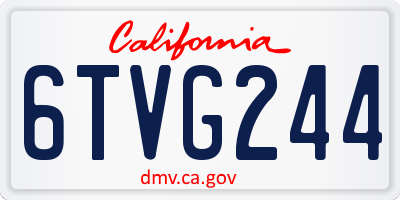 CA license plate 6TVG244