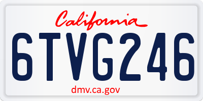 CA license plate 6TVG246