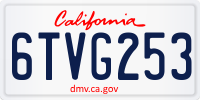 CA license plate 6TVG253