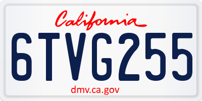 CA license plate 6TVG255