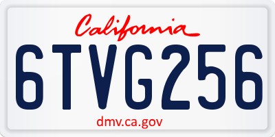 CA license plate 6TVG256