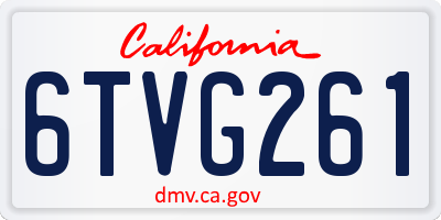 CA license plate 6TVG261