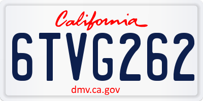 CA license plate 6TVG262