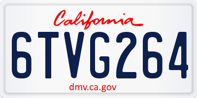 CA license plate 6TVG264