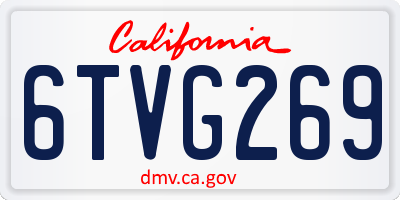 CA license plate 6TVG269