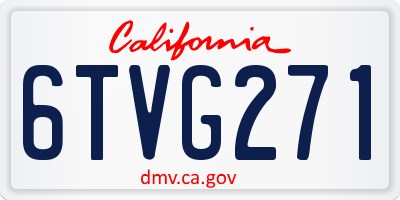 CA license plate 6TVG271