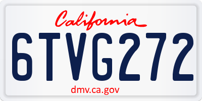 CA license plate 6TVG272