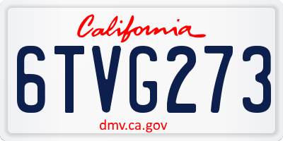 CA license plate 6TVG273