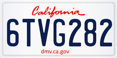 CA license plate 6TVG282