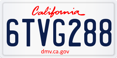 CA license plate 6TVG288