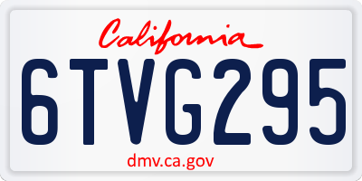CA license plate 6TVG295