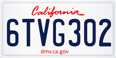 CA license plate 6TVG302