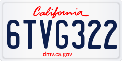 CA license plate 6TVG322