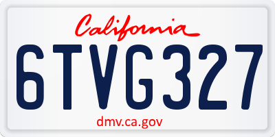 CA license plate 6TVG327