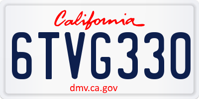 CA license plate 6TVG330