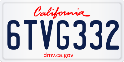 CA license plate 6TVG332