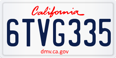 CA license plate 6TVG335