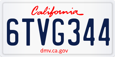 CA license plate 6TVG344