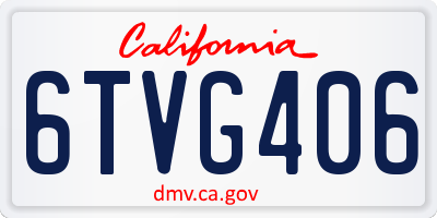 CA license plate 6TVG406