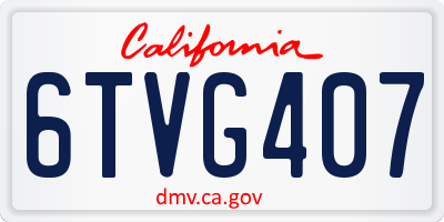 CA license plate 6TVG407