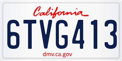 CA license plate 6TVG413
