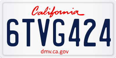 CA license plate 6TVG424