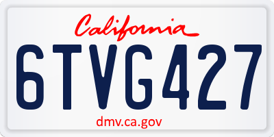 CA license plate 6TVG427