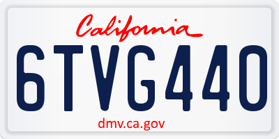 CA license plate 6TVG440