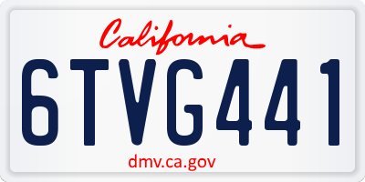 CA license plate 6TVG441