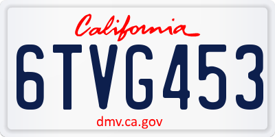 CA license plate 6TVG453