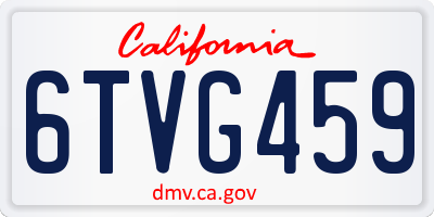 CA license plate 6TVG459