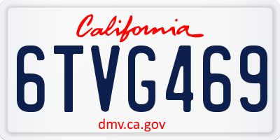CA license plate 6TVG469
