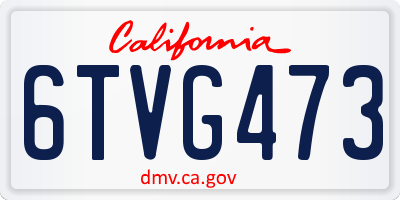 CA license plate 6TVG473