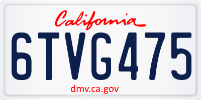 CA license plate 6TVG475