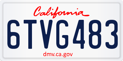 CA license plate 6TVG483