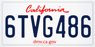 CA license plate 6TVG486