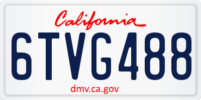 CA license plate 6TVG488