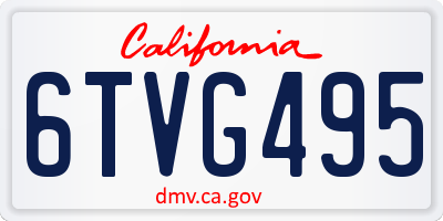 CA license plate 6TVG495
