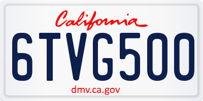 CA license plate 6TVG500