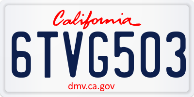 CA license plate 6TVG503