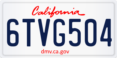 CA license plate 6TVG504