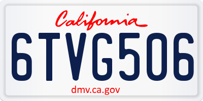 CA license plate 6TVG506