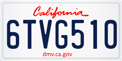 CA license plate 6TVG510