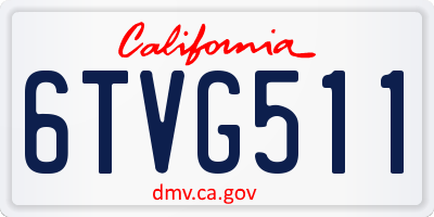 CA license plate 6TVG511