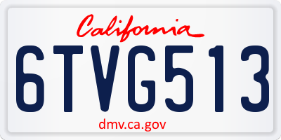 CA license plate 6TVG513
