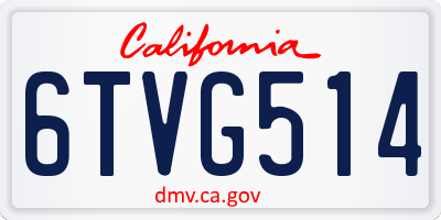 CA license plate 6TVG514