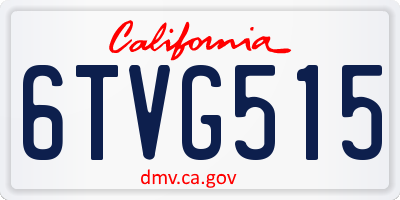 CA license plate 6TVG515