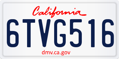 CA license plate 6TVG516