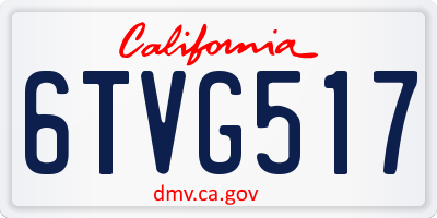 CA license plate 6TVG517